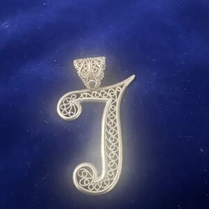 Turkey Letter J Pendant Gold Plated Bling